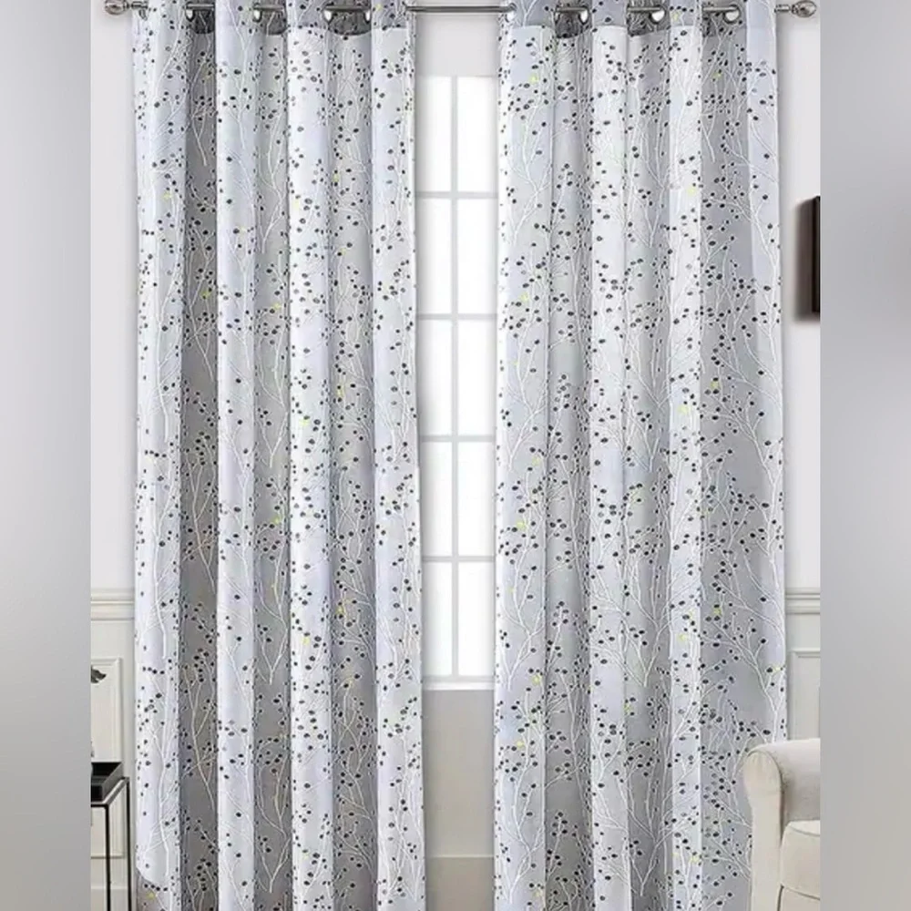 DriftAway Harper Ink Botanical Room-darkening Curtain Panel Pair 50